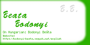 beata bodonyi business card